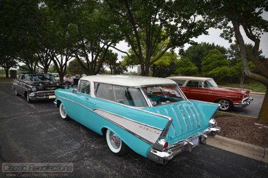 Classic Chevrolet Nomad wagons on display in Itasca, IL at the 25th Annual Convention of the Chevrolet Nomad Association.