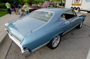 We found this Grotto Blue 1968 Chevelle at the downtown Palatine Illinois cruise night.