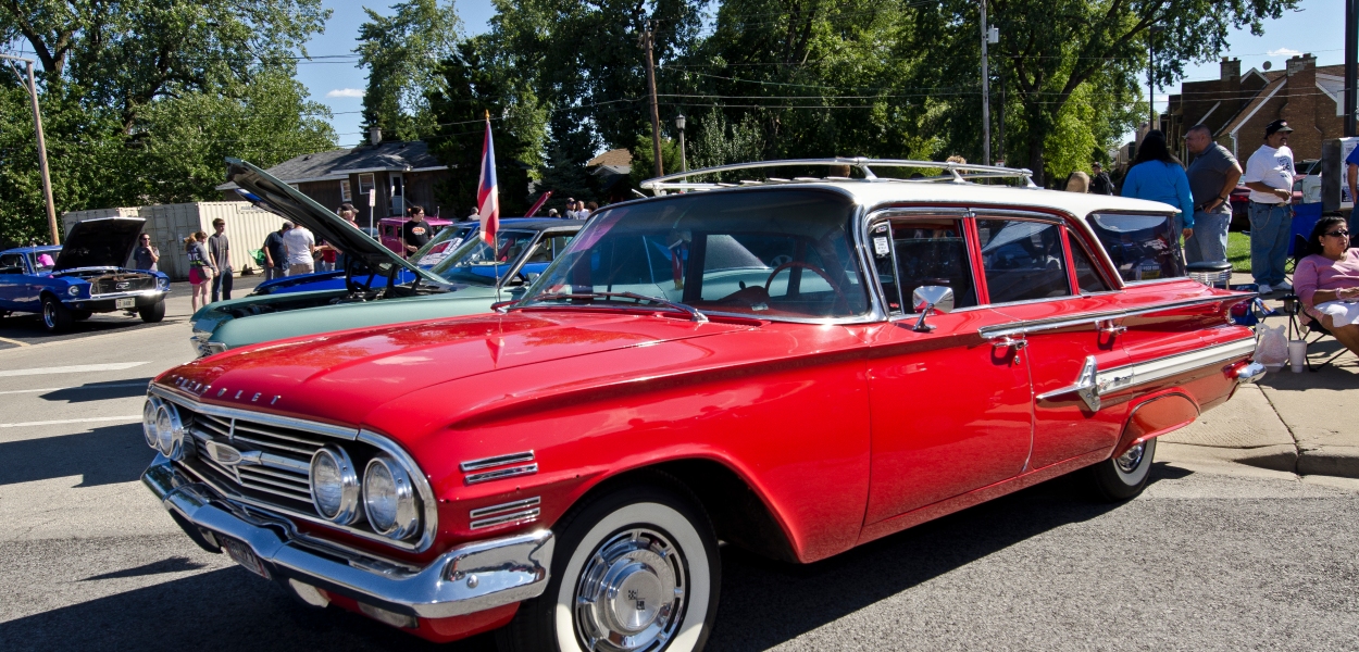 This 1960 Chevrolet Bel Air station wagon was unrestored and caught attention at the 2012 Berwyn Route 66 car show in Chicago Illinois.